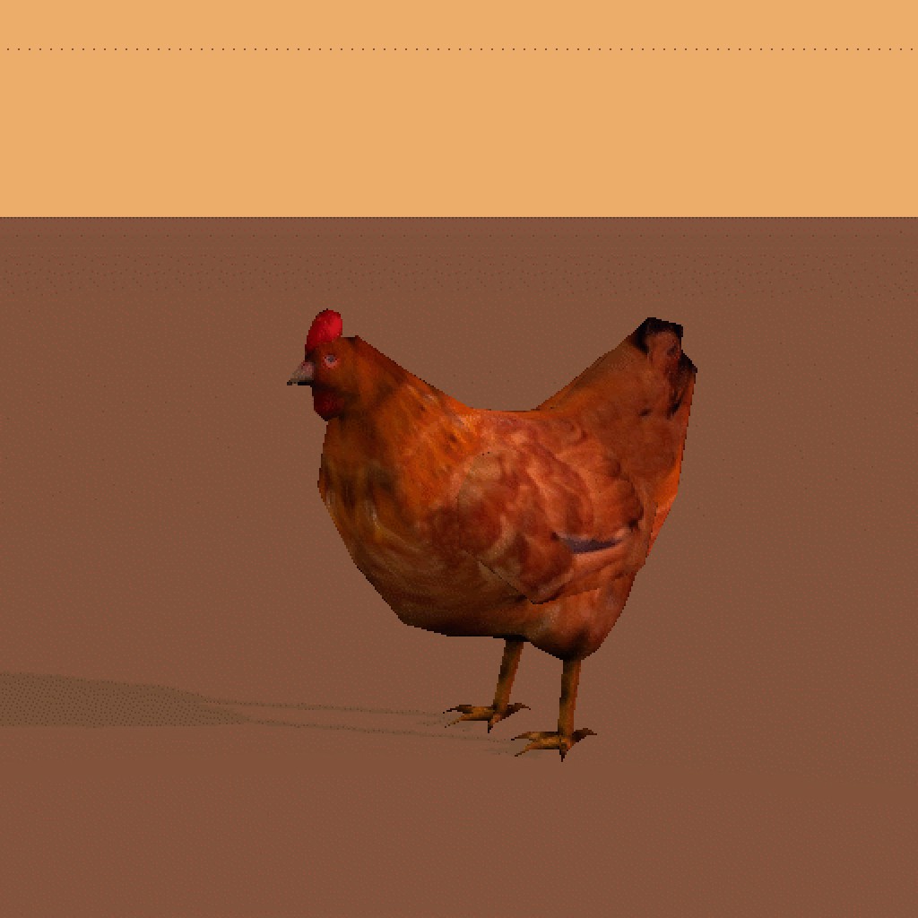 Low-poly hen (textured, rigged, animated) preview image 1